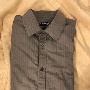 Men’s Express Gray Button Up Dress Shirt Size S
